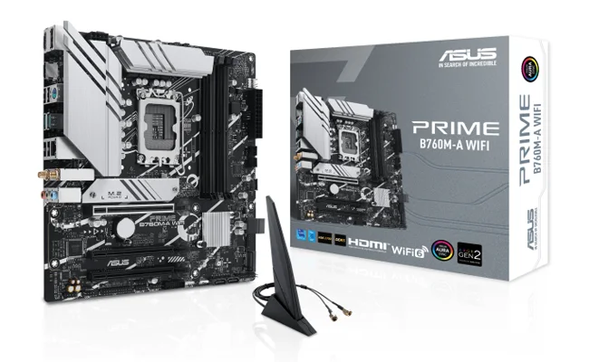جعبه به همراه مادربرد ASUS PRIME B760M-A WiFi D5 
